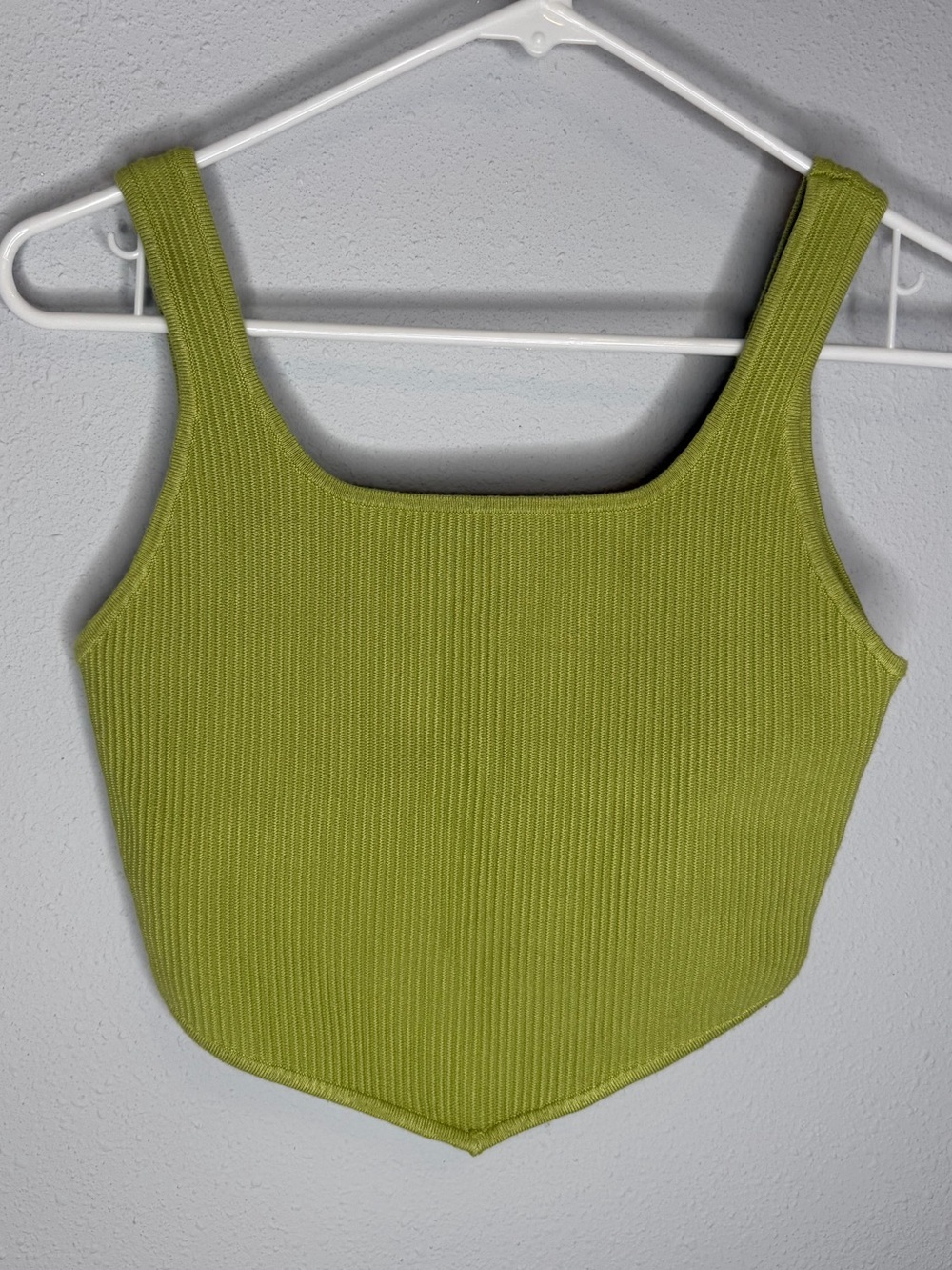 House of Harlow 1960 Ribbed Square Neck Tank Top - Green small